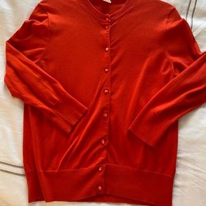 J. Crew orange cardigan